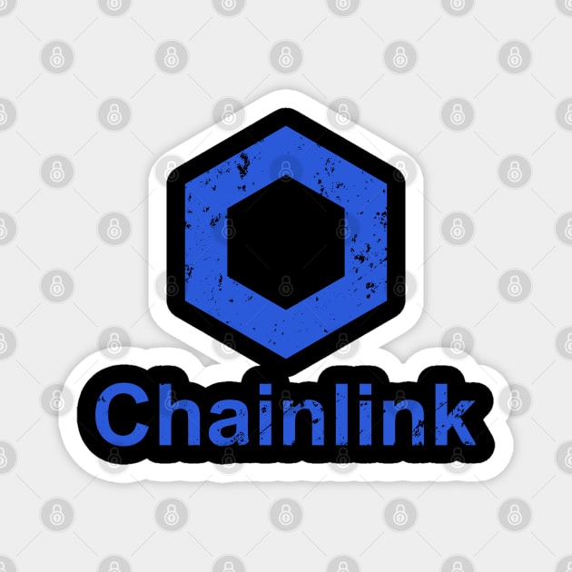 Chainlink LINK Distressed Cryptocurrency Magnet by BitcoinSweatshirts