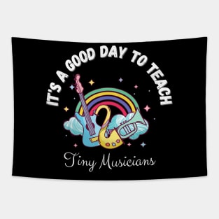 It's A Good Day To Teach Tiny Musicians, Music Teacher Cute boho Rainbow Tapestry