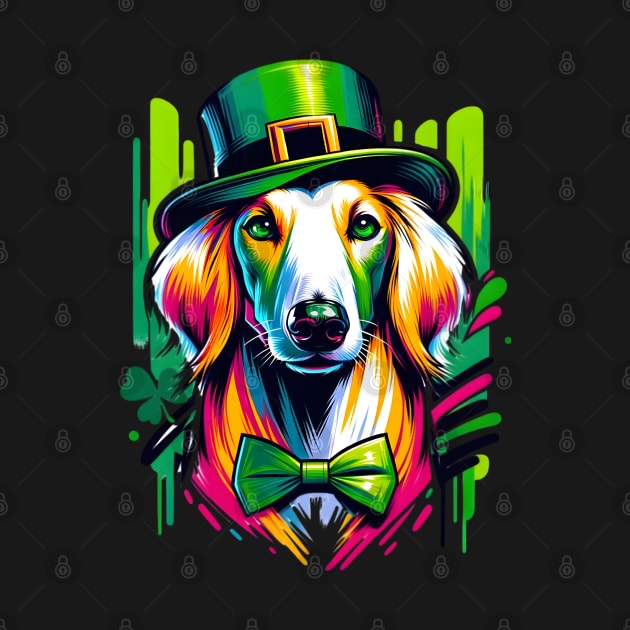 Saluki Dog's Graceful Saint Patrick's Day Celebration by ArtRUs