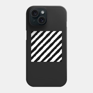 Diagonal Black Stripe Repeat Pattern Phone Case