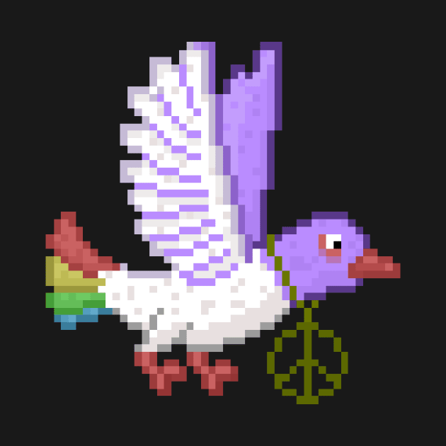 Pixel art pet dove hippy by AsKartongs