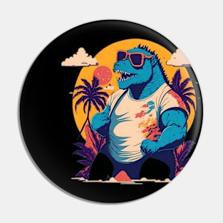 Retro Godzilla Pin