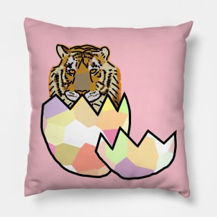 Tiger Hatching from Easter Egg Pillow