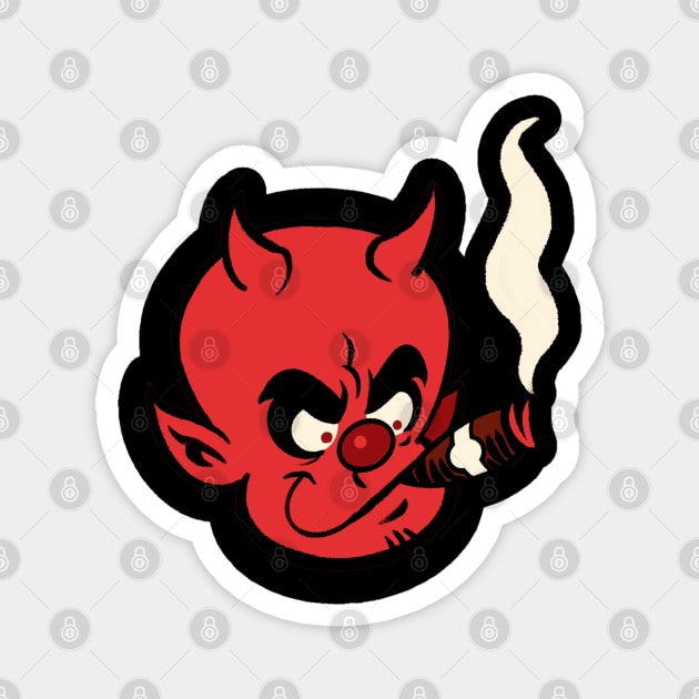 Retro Smoking Little Devil Magnet by Wardellb