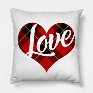 Love Valentine's Day Teacher Plaid Heart Pillow