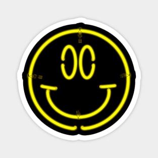 Neon Happy Face Magnet