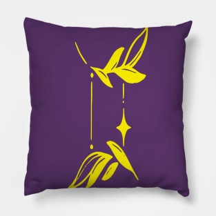 yellow floral Gemini zodiac sign Pillow