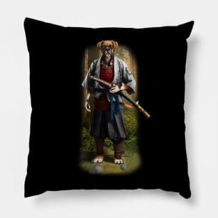 Exclusive Hand Drawn Samurai Dog | Samurai Collection Item-4 (Dog) | by Rendigart Studio Pillow