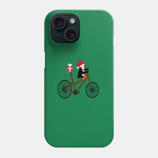 Christmas Penguin On A Bicycle Phone Case