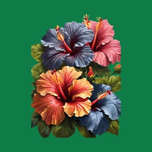 Fantasy Florals Hawaiian Hibiscus Vector Art T-Shirt