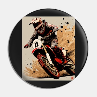 Dirt bike rider - tan splash Pin