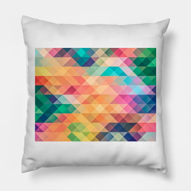 Colorful Prismatic Triangles Pillow by jennyk