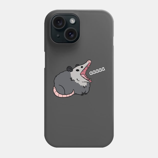 possum screm (white text) Phone Case by ZioCorvid