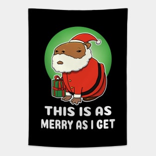 This is as merry as I get Capybara Christmas Tapestry