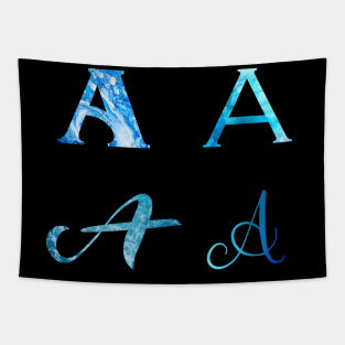 Hydro Flask stickers - letter A monogram (ocean waves + watercolor) | Sticker pack set Tapestry