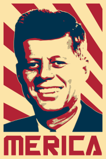 John F Kennedy Merica Retro Propaganda Magnet