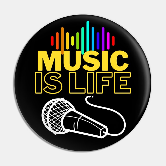 Music Is Life Pin by ThyShirtProject - Affiliate