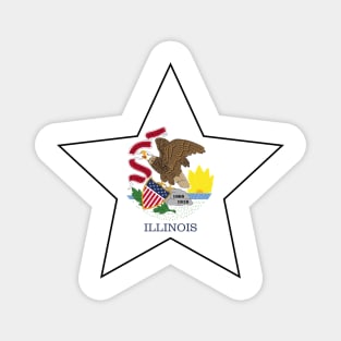 Illinois State Flag Star Magnet