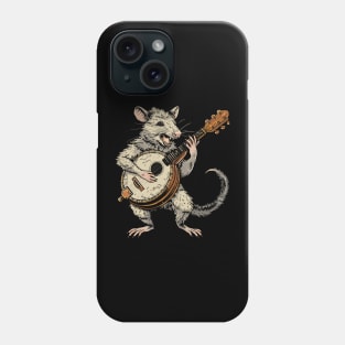 Funny Possum Opossum playing the banjo Weird Trash Kitty Guitar Possum Love Animal Phone Case