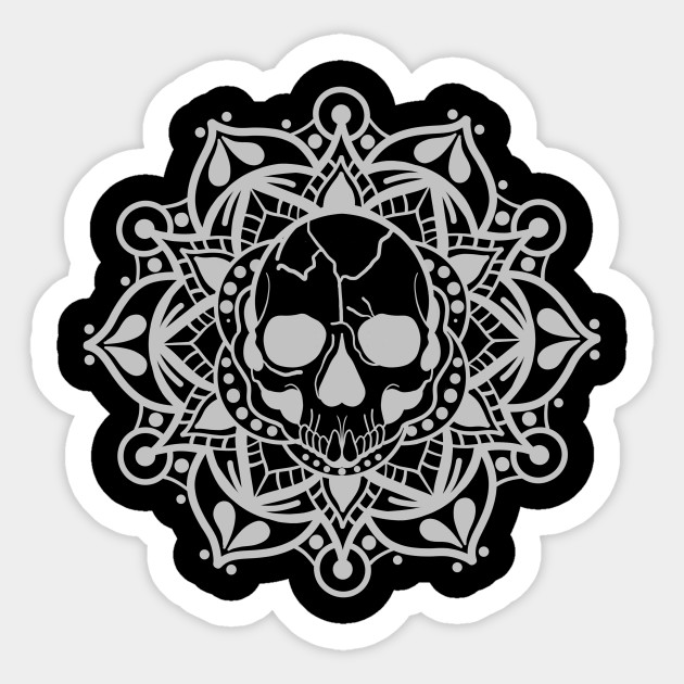 Wallpaper Mandala Skull Mandala Skull Sticker Teepublic For Android