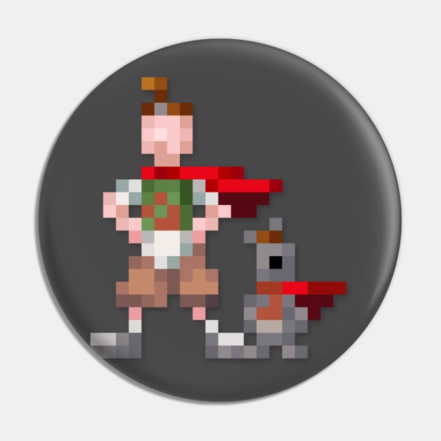 Quailman & Quaildog low-res pixelart Pin by JinnPixel