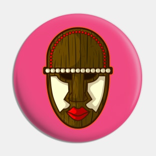 Ancient African tribal mask design of a woman Pin