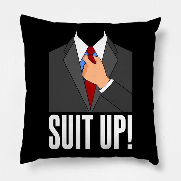 Barney Stinson Suit Up Pillow by Meta Cortex