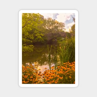 Central Park Lake Flowers Bridge Manhattan NYC Magnet