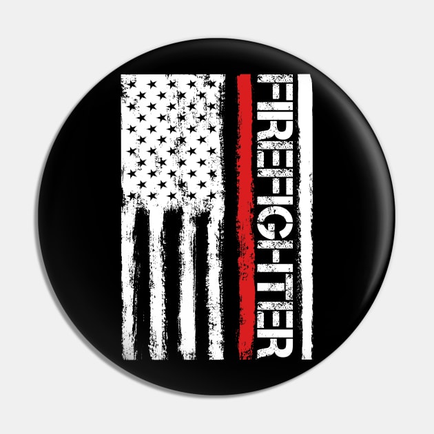 Thin Red Line - Fireman & Volunteer Firefighter Pin by 5StarDesigns