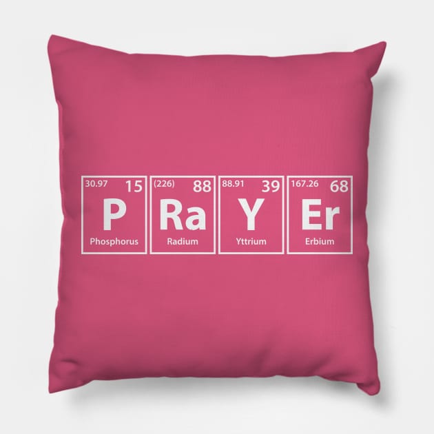 Prayer (P-Ra-Y-Er) Periodic Elements Spelling Pillow by cerebrands