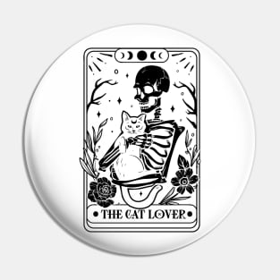 Skeleton Cat Lover Tarot Pin