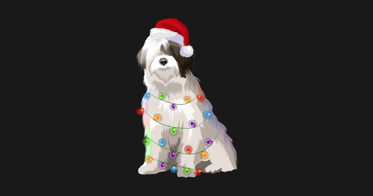 Old English Sheepdog Christmas Lights Xmas Old English Sheepdog