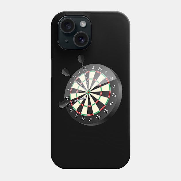 Dartboard With Darts Darter Phone Case by Foxxy Merch