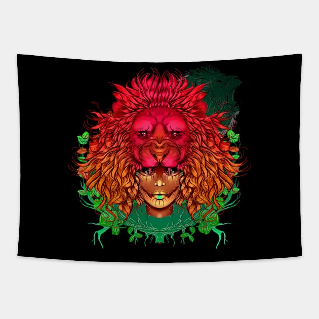 Animal Tribute Spirit Collection Lion Tapestry by hiperionsungod