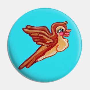 Cute Flying Orange Bird Pin