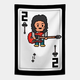 Pixelrockstars Two of Clubs Playing Card Tapestry