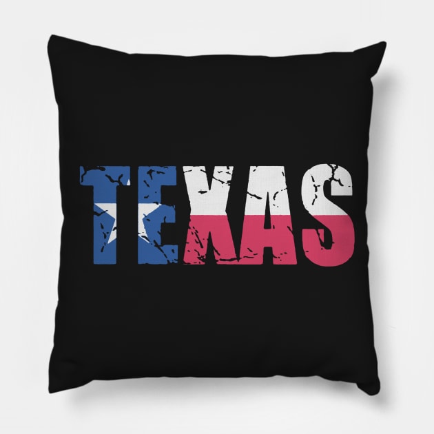 Rustic Patriotic Flag of Texas Pillow by radamelukaku