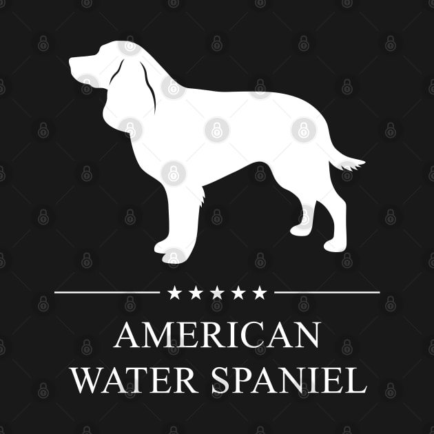 American Water Spaniel Dog White Silhouette by millersye