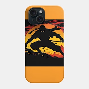 Badass ninja silhouette art Phone Case