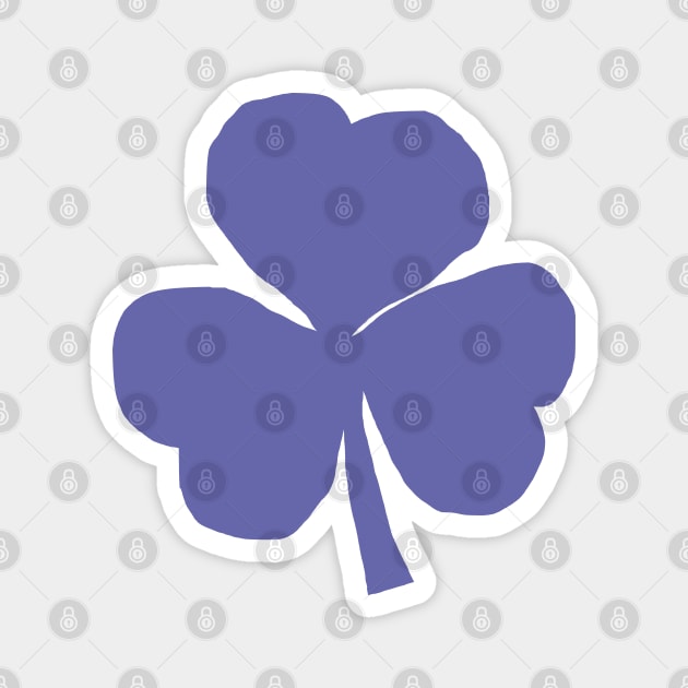 Shamrock in Very Peri Periwinkle Blue St Patricks Day Magnet by ellenhenryart