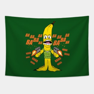 BA! BA! NANA! Funny Military Cartoon Banana! Food Fighter! Tapestry