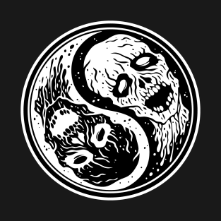 White Undead Yin Yang Zombies T-Shirt