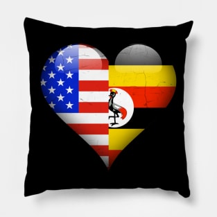 Half American Half Ugandan - Gift for Ugandan From Uganda Pillow