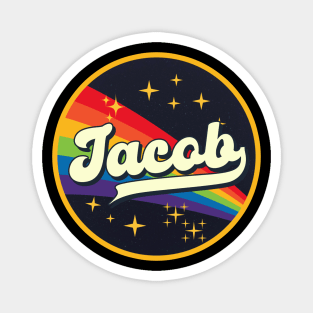 Jacob // Rainbow In Space Vintage Style Magnet