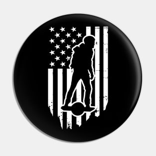 Onewheel Nation American Flag One Wheel Rider Pin