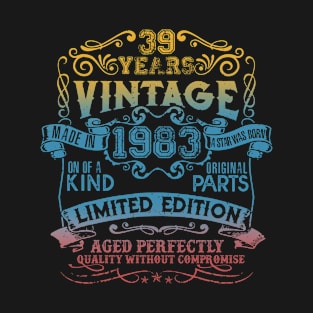 39 Years old Vintage 1983 Limited Edition 39th Birthday T-Shirt