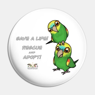 Save a Life!  Rescue & Adopt ~ Blue-Fronted Amazon Pin