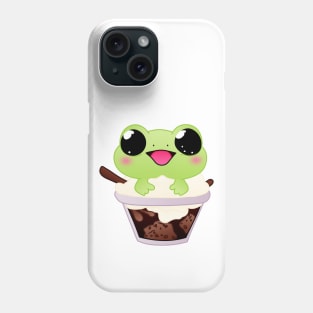 Froggy Delight - Whimsical Frog in Ice Cream Sundae Phone Case