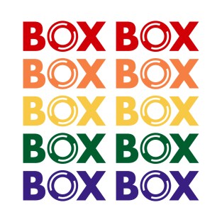 Box Box F1 Tyre Multi Colour Design T-Shirt