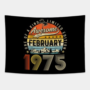 Awesome Since February 1975 Vintage 48th Birthday Tapestry